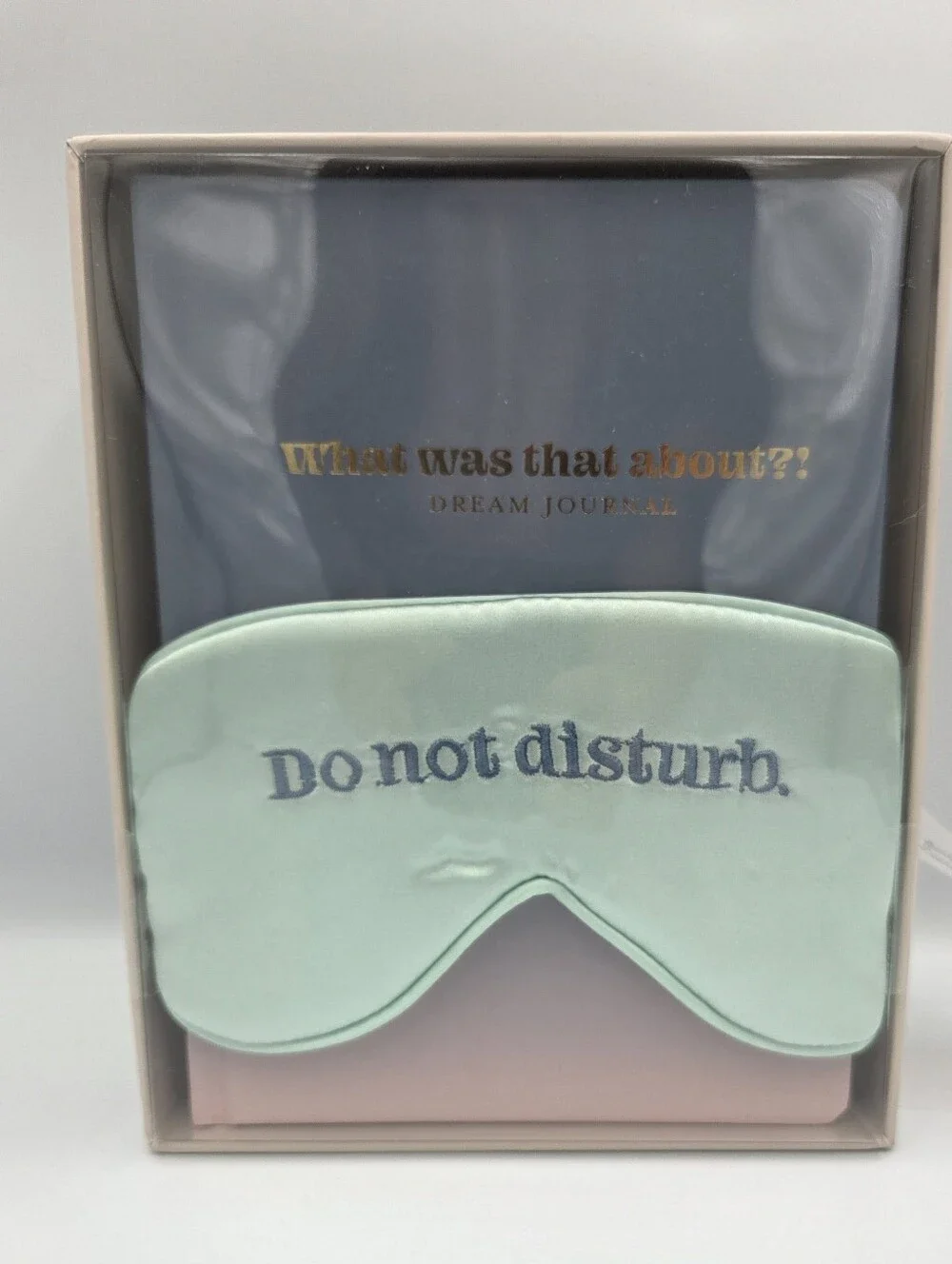 Dream Journal Set with Mint 'Do Not Disturb' Eye Mask NIB